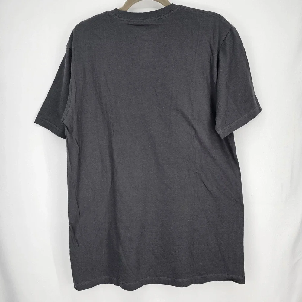 The North Face Dark Grey T Shirt Red Never Stop Exploring Logo Men's Medium NWOT